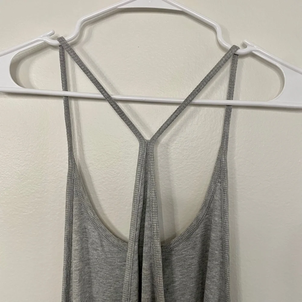 Grey Ribbed Racerback Tank Dress - Picture 15 of 15